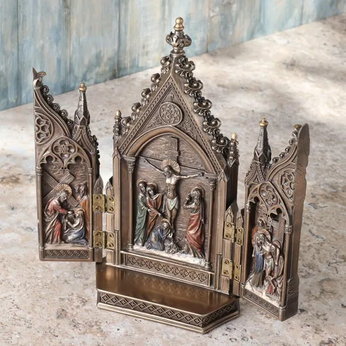 Vista 5 de Figura decorativa de calvario de 8.13 pulgadas, color bronce