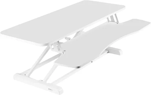 Vista 17 de VIVO Convertidor de escritorio de 26 pulgadas, Serie K, elevador ajustable de sentado a parado, estación de trabajo para dos monitores y laptop