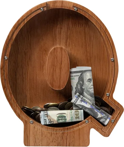 Vista 82 de Alcancía para niños y niñas, alcancía de madera con letra grande del alfabeto con inicial A, banco de monedas, regalos divertidos para cumpleaños