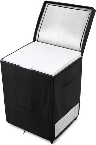 Vista 9 de Funda para refrigerador para exteriores, 600D, resistente, 100% impermeable, cubierta vertical para congelador, fundas exteriores para refrigerador.