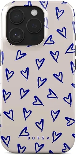 Vista 98 de BURGA - Funda p/teléfono compatible con iPhone 13 Pro, carcasa rígida híbrida de 2 capas + Funda protectora de silicona, almendras latte a lunares
