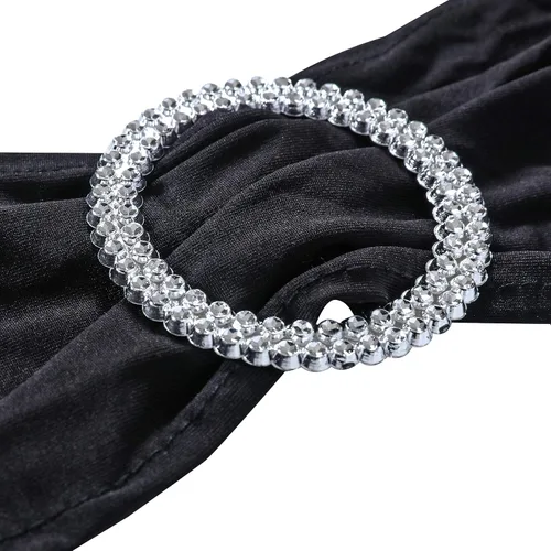 Vista 3 de Obstal 10 cintas elásticas de elastano para sillas de recepción de boda, bandas elásticas universales para silla con hebilla deslizante