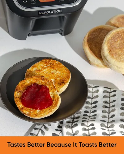 Vista 5 de Tostadora digital Revolution R90 – Tostadora de alta velocidad de 2 rebanadas con tecnología patentada InstaGLO 2.0 – Tosta pan, bagels, gofres