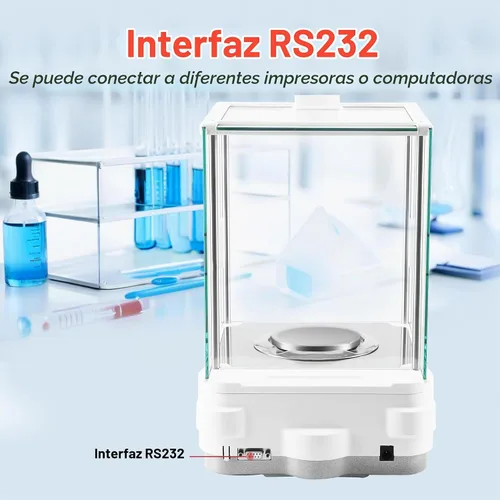 Vista 8 de Balanza analítica 4.23 oz x 0.1mg GN mg Unidad de precisión de laboratorio Escala de laboratorio 0.00 oz Escala analítica digital Interfaz RS232
