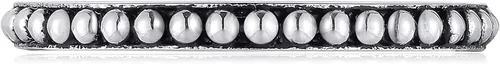 Vista 3 de AVECON Anillo simple de plata de ley 925 con cuentas finas de alto pulido, anillo apilable para mujer, tamaño 5-9