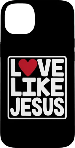 Vista 15 de iPhone 16 Love Like Jesus Valentines Day Heart Case