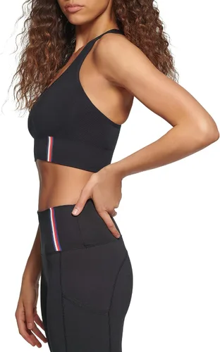 Vista 2 de Tommy Hilfiger Sujetador deportivo para mujer, negro, XL, Negro