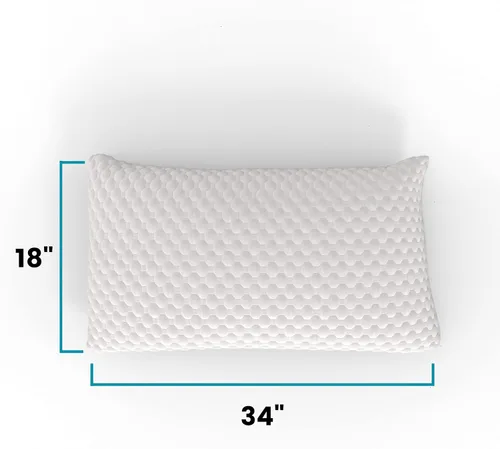 Vista 7 de ZenCloud - Almohada de espuma viscoelástica de gel calmante para dormir de lado, espalda y estómago, tamaño King, con extracto de cáñamo, relleno