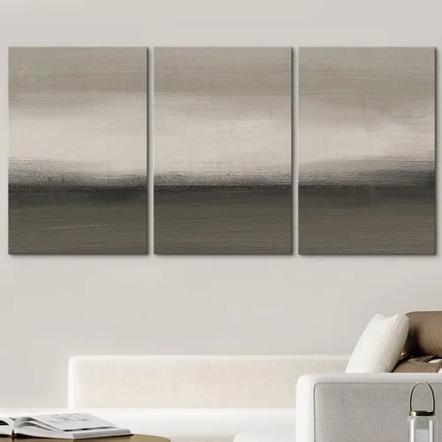 Vista 244 de wall26 Lienzo enmarcado para pared, juego de arte de acuarela pastel, paisaje rural, ilustraciones con formas abstractas, arte moderno, decorativo