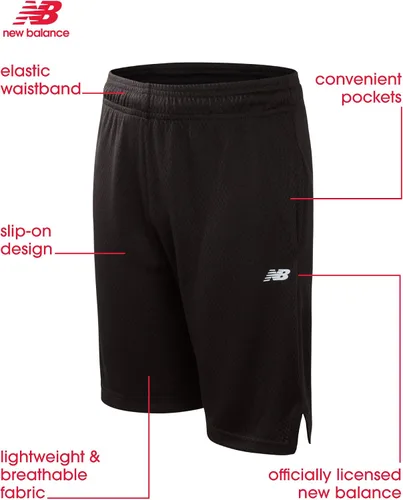 Vista 2 de New Balance Pantalones cortos deportivos para niños, paquete de 2 pantalones cortos de gimnasio de rizo francés de rendimiento activo (4-16)