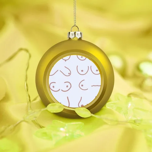 Vista 6 de Boobs Funny Shatterproof Matte Christmas Balls for Tree Wreath Home Decor 1PCS