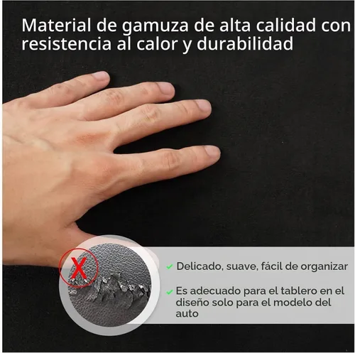 Vista 6 de Funda para salpicadero Alfombrilla personalizada para consola central interior Compatible con Toyota Tacoma 2016-2023 Funda para salpicadero Negro