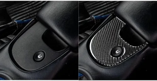 Vista 3 de Fibra de carbono Accesorios interiores de coche inferior central W/O tracción control cubierta ajuste compatible con para Chevrolet Corvette C5 1998