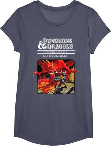 Vista 9 de Dungeons & Dragons Vintage Basic Rules Cover T-Shirt Small Negro