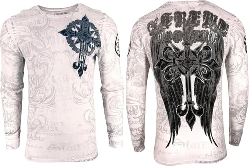 Vista 13 de Xtreme Couture by Affliction - Camisa térmica de manga larga para hombre Negro (Lluvia)