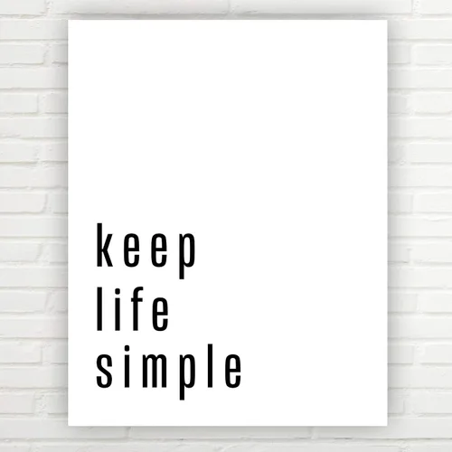 Vista 4 de Keep Life Simple Sign (Unframed Print - Multiple Sizes, Keep Life Simple Wall Art, Farmhouse Decor, Great Gift, One Font Version)
