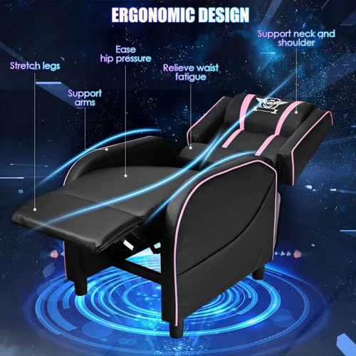 Vista 6 de DORTALA Silla de masaje para adultos, sofá reclinable ajustable con reposapiés y función de masaje, reclinable ajustable para sala de estar, asiento