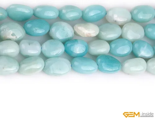 Vista 2 de GEM-Inside 9x12mm Natural Amazonite Stone Gemstone Semi Precious Freeform Baroque Potato Beads for Jewelry Making 15