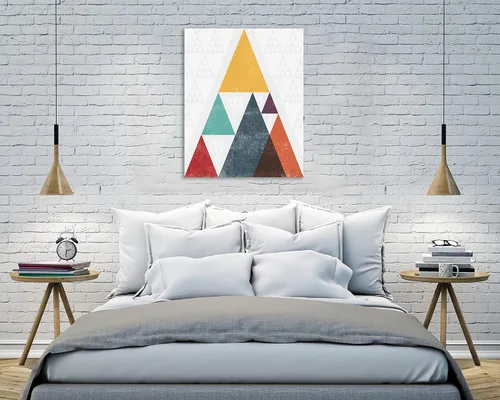 Vista 4 de Jaxson Rea "Mod Triangle III v2 Retro I Gallery Wrapped Canvas by Michael Mullan, 12" x 15