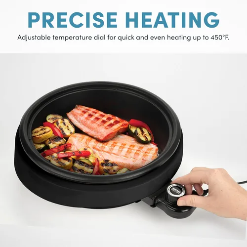 Vista 8 de Aroma Housewares – asp-137 3-cuartas/10-pulgadas 3 en 1 olla con placa de parrilla, Negro