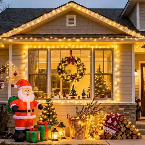 Vista 7 de JMEXSUSS - Tira de 100 luces led para interiores, 8 modos, enchufables, parpadeantes, 33 pies, luces navideñas para exteriores, a prueba de agua