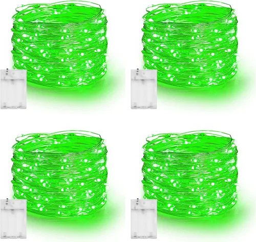 Vista 31 de Dazzle Bright - Guirnalda de luces de hadas de Halloween, 60 luces LED de 20 pies de alambre de cobre a batería y resistente al agua, decoraciones
