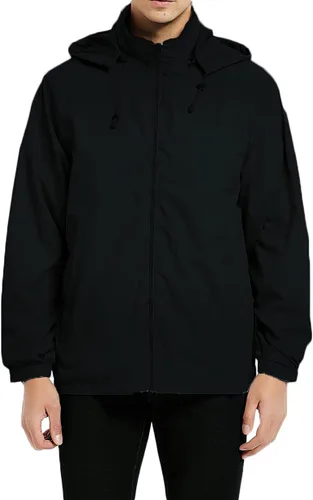 Vista 23 de Chaqueta impermeable cortavientos ligera para hombre con capucha extraíble