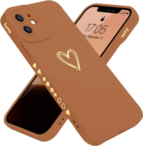 Vista 20 de Teageo Funda compatible con iPhone 12 Pro Max de 6.7 pulgadas para mujeres y niñas, bonito corazón de lujo