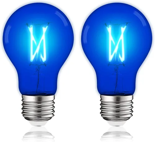 Vista 14 de LUXRITE Bombilla LED A19 Edison verde, 4.5 W (equivalente a 60 W), filamento de vidrio de color, certificación UL, base estándar E26