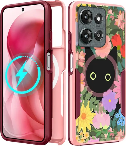 Vista 149 de Funda para Moto G 5G 2024 – Compatible con MagSafe para mujeres y niñas, bonita funda protectora magnética para teléfono, diseño femenino Kawaii