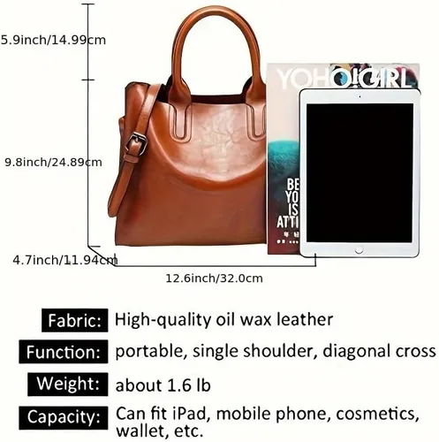 Vista 3 de Pahajim Bolsos de mano y bolsos de cuero para mujer con asa superior, bolsas de mano para mujer
