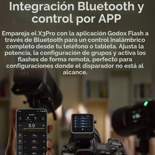 Vista 6 de Godox X3 Pro C X3Pro C Pantalla táctil TTL Flash Trigger para Canon, 2.4G inalámbrico, pantalla LCD de 2.4 pulgadas, integración Bluetooth y control