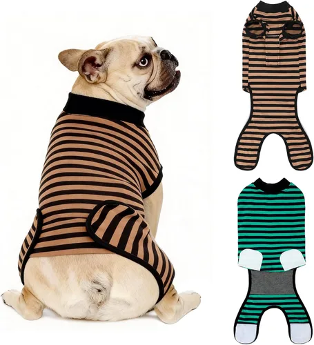 Vista 37 de Paquete de 2 unidades de algodón transpirable para perros de recuperación para después de esterilizar heridas abdominales, protectores profesionales