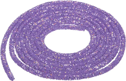 Vista 14 de MECCANIXITY Cuerda de lentejuelas con purpurina de 2.5 yardas, 6mm, 0.24 pulgadas, cuerda de tubo de lentejuelas con diamantes de imitación
