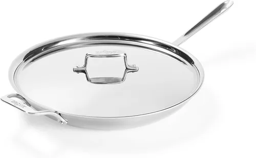 Vista 15 de All-Clad D5 - Sartén antiadherente profesional de acero inoxidable cepillado de 8 pulgadas, sartén de acero inoxidable de 5 capas, inducción, apta