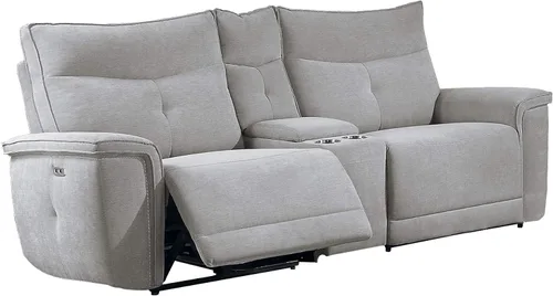 Vista 5 de Homelegance Sofá seccional reclinable eléctrico de 117 x 134 pulgadas con diván, gris