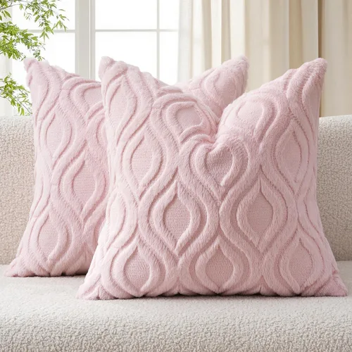Vista 27 de MIULEE - Juego de 2 fundas de almohada de lana sintética suave y afelpada, fundas decorativas de estilo bohemio para sofá, sala de estar, cama, 16 x
