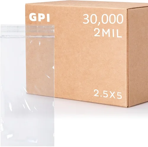 Vista 17 de GPI - Paquete de 100 bolsas de plástico transparente con cremallera de 1 x 1 pulgada de grosor, bolsas de plástico transparente con cierre
