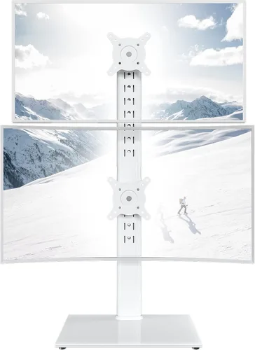 Vista 9 de Soporte para Monitor Dual - Apilamiento Vertical de Pantalla, Elevador de Monitor Independiente para Dos Pantallas de 13 a 34 Pulgadas con Giro