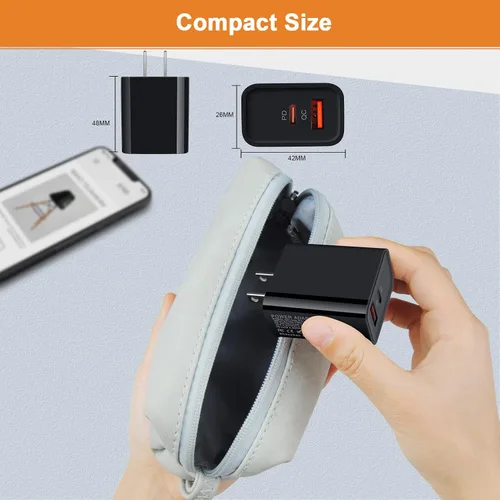 Vista 6 de Cargador USB tipo C de 20 W, cargador de carga rápida para Samsung Galaxy A17/A16/A07/S25FE/S25 Ultra/S25
