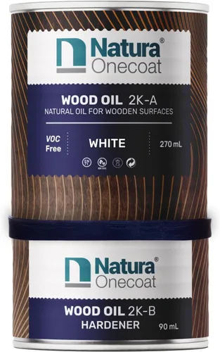 Vista 53 de Aceite Mancha para Madera - 769 pies² - 1.3 L, Blanco – Acabado de Madera para Muebles de Interior y Pisos - Aceite de Madera de Linaza - Secado