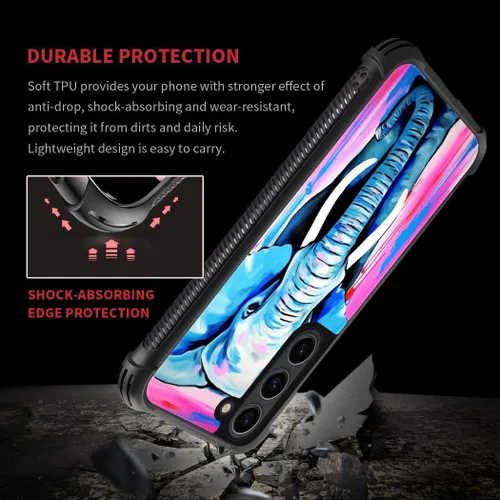Vista 6 de Funda compatible con Samsung Galaxy S23, diseño de elefantes africanos, diseño increíble a prueba de golpes, antiarañazos, carcasa trasera