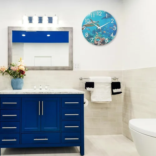 Vista 7 de Reloj de pared para interiores y exteriores de 12 pulgadas, funciona con 12" bajo el agua