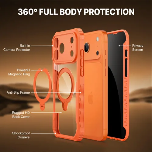 Vista 468 de CENHUFO Funda de privacidad para iPhone 11 Pro, funda de cuerpo completo con protector de pantalla de privacidad de vidrio templado 9H integrado
