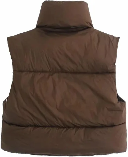 Vista 2 de Chaleco acolchado para mujer ligero sin mangas cálido para exteriores acolchado chaleco acolchado
