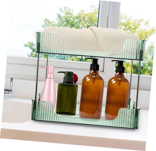 Vista 8 de Organizador de cajones de especias, estante de almacenamiento de doble capa, organizador de mostrador de baño, encimera de acero inoxidable