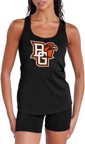 Vista 267 de Camiseta deportiva sin mangas oficial de NCAA Collegiate para mujer, con espalda cruzada, colección con logotipo primario