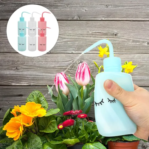 Vista 5 de VILLCASE 6 botellas de plástico de 8 onzas con boquilla de codo para riego preciso, limpieza de pestañas, tatuaje y cuidado de plantas