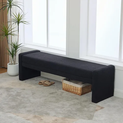 Vista 11 de Banco de almacenamiento ovalado otomano, taburete con patas de madera de goma para sala de estar, entrada y dormitorio (verde)