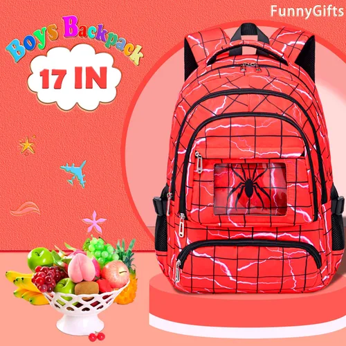 Vista 2 de FunnyGifts Mochilas para niños y niñas, mochila escolar para escuela primaria y preescolar para niños de 4, 5, 6, 7, 8, 9, 10, 11, 12